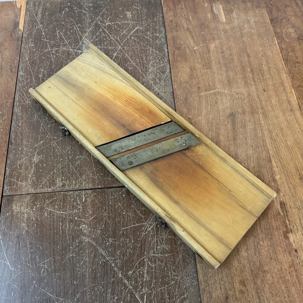 Vintage Wooden‎ Vegetable Slicer Mandoline Kitchen Tool Rustic Farmhouse